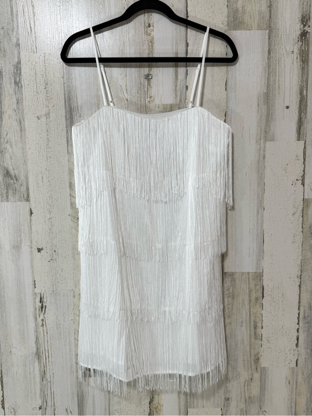 a new day White Fringe Tiered Mini Slip Dress